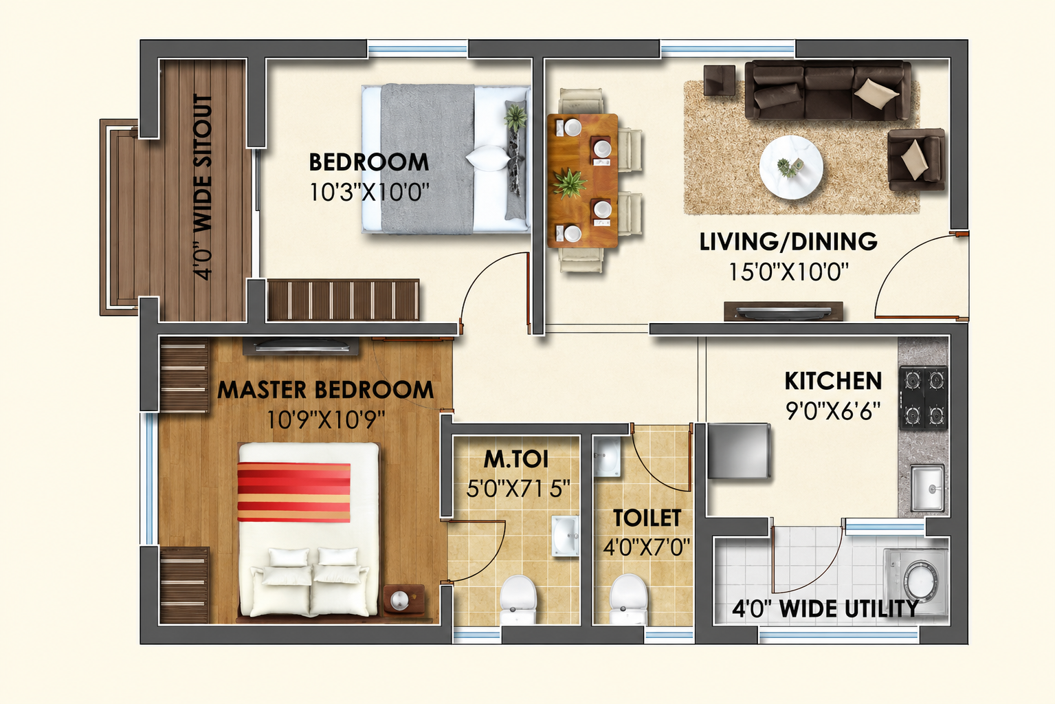 East Facing Floor Plan