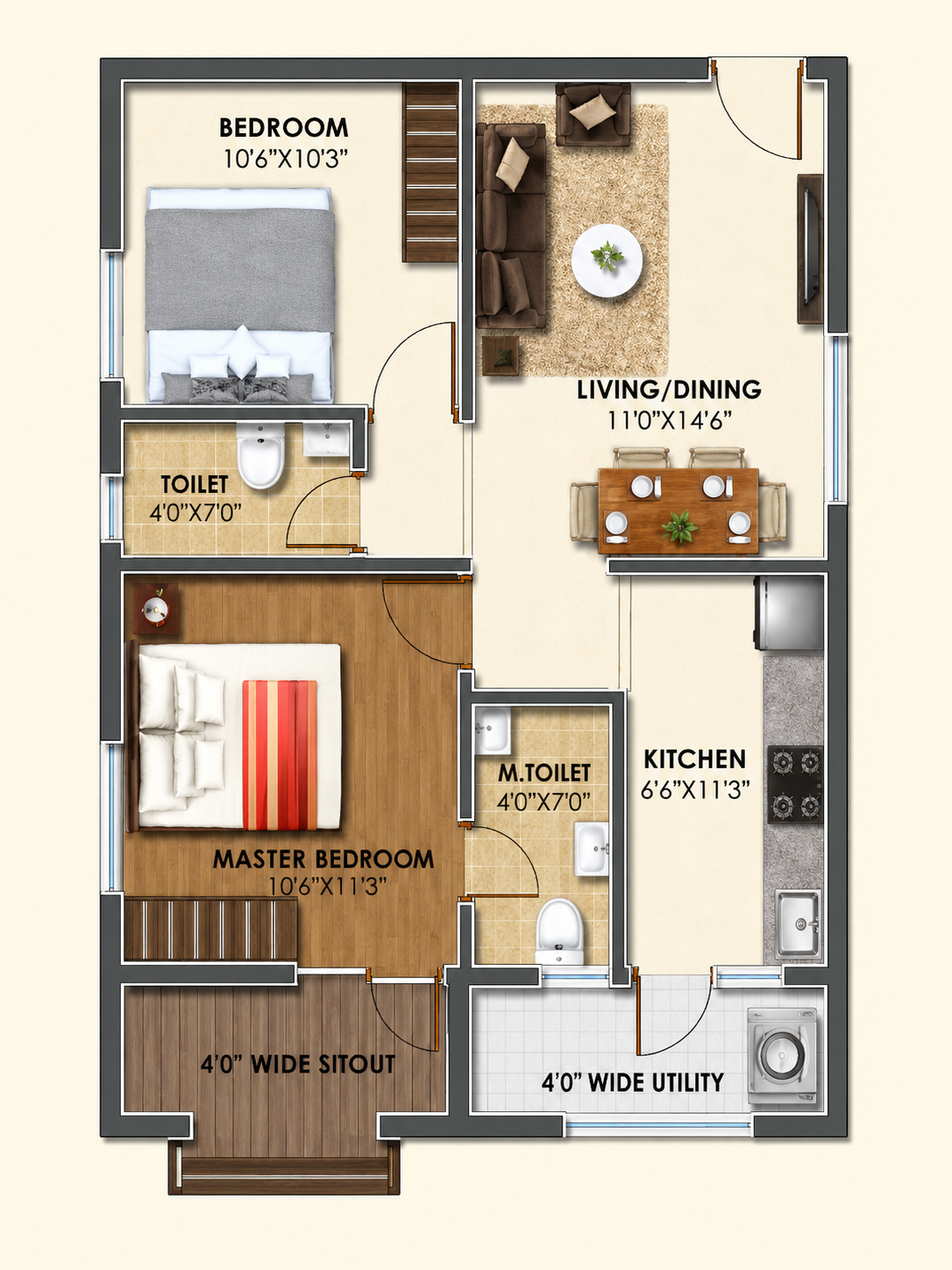West Facing Floor Plan