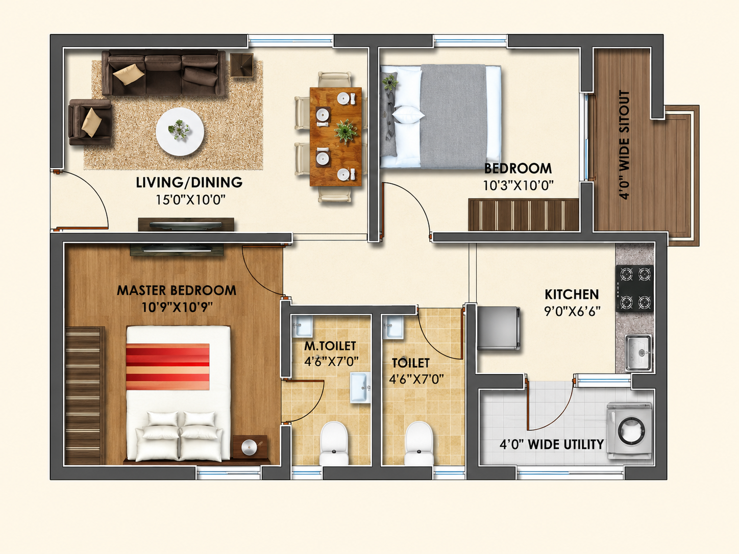 East Facing Typical Plan